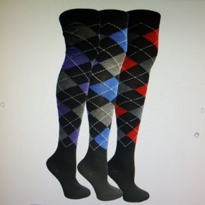 Sold out-NWT- Over the knee Argyle Socks